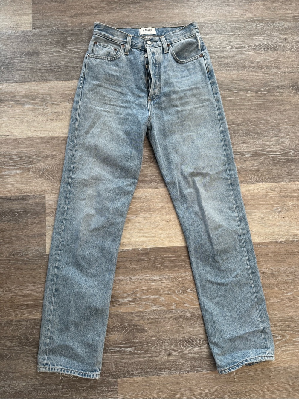 Agolde Light Wash Straight Leg Jeans